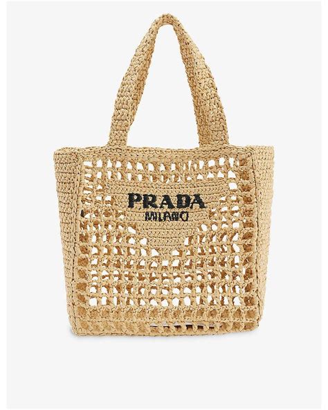 crochet bags prada|Prada small crochet tote bag.